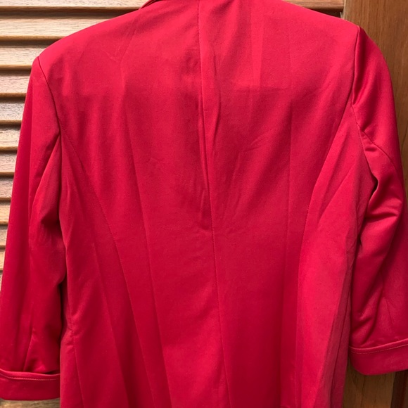 Cherry Red Blazer 3/4 sleeve (S) - Picture 4 of 4